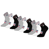 NFL Unisex Quarter-Socken, 9er Pack - NFL Shield 9Pack Quarter Socks, Logo, Streifen, Baumwollmischung