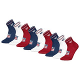 NFL Unisex Quarter-Socken, 9er Pack - NFL Shield 9Pack Quarter Socks, Logo, Streifen, Baumwollmischung