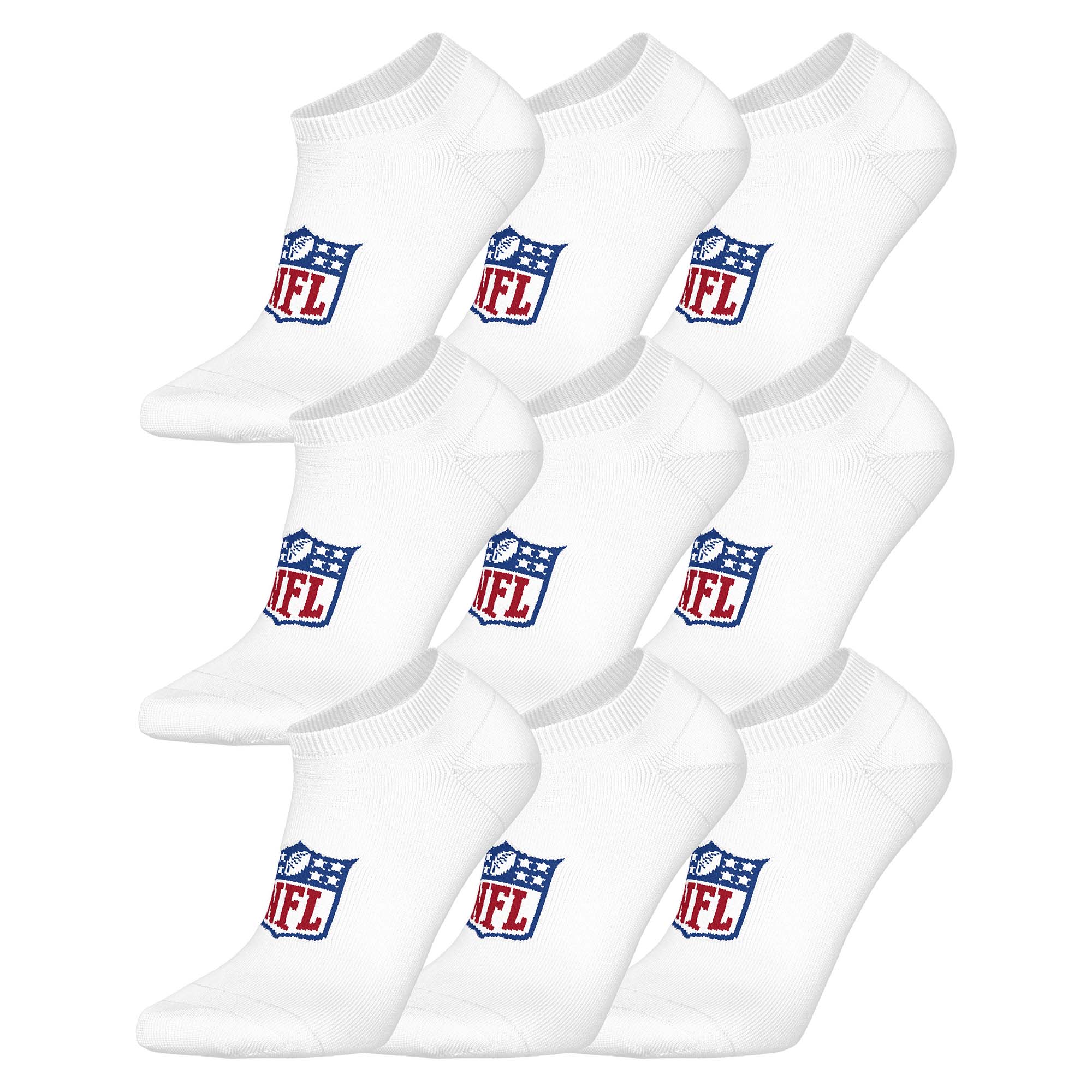 NFL Unisex Sneaker Socks, 9-Pack – NFL Shield 9Pack Sneaker Socks, Logo, Cotton Blend