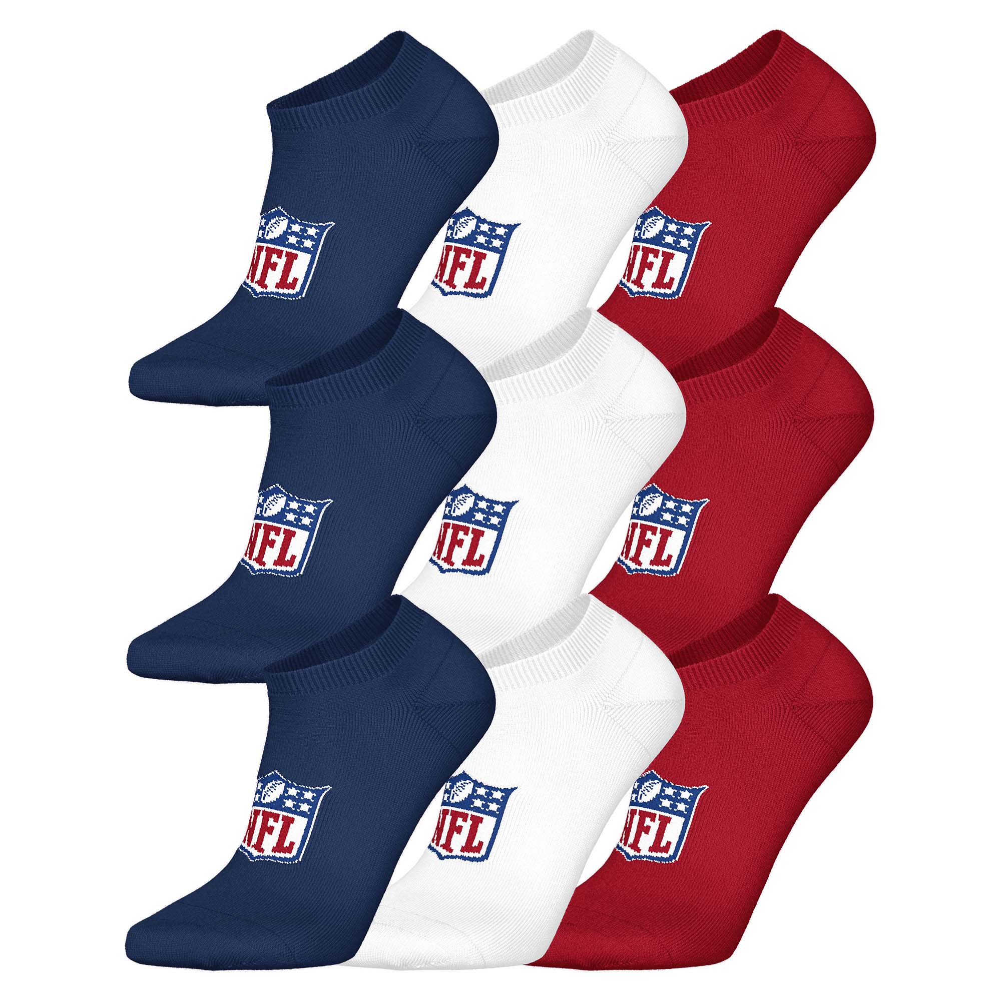NFL Unisex Sneaker-Socken, 9er Pack - NFL Shield 9Pack Sneaker Socks, Logo, Baumwollmischung