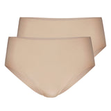 CALIDA Damen Midi-Slip 2er Pack - Natural Skin, Unterhose, einfarbig