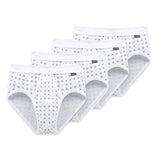 SCHIESSER Herren Slip 4 PACK - Sportslip, Essentials Feinripp, Karo-Print, S-XXL