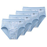 SCHIESSER Herren Slip 4 PACK - Sportslip, Essentials Feinripp, Karo-Print, S-XXL