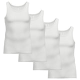 AMMANN Herren Unterhemden, 4er Pack - Viererpack, Doppelripp, Verlängerter Rücken, Baumwolle