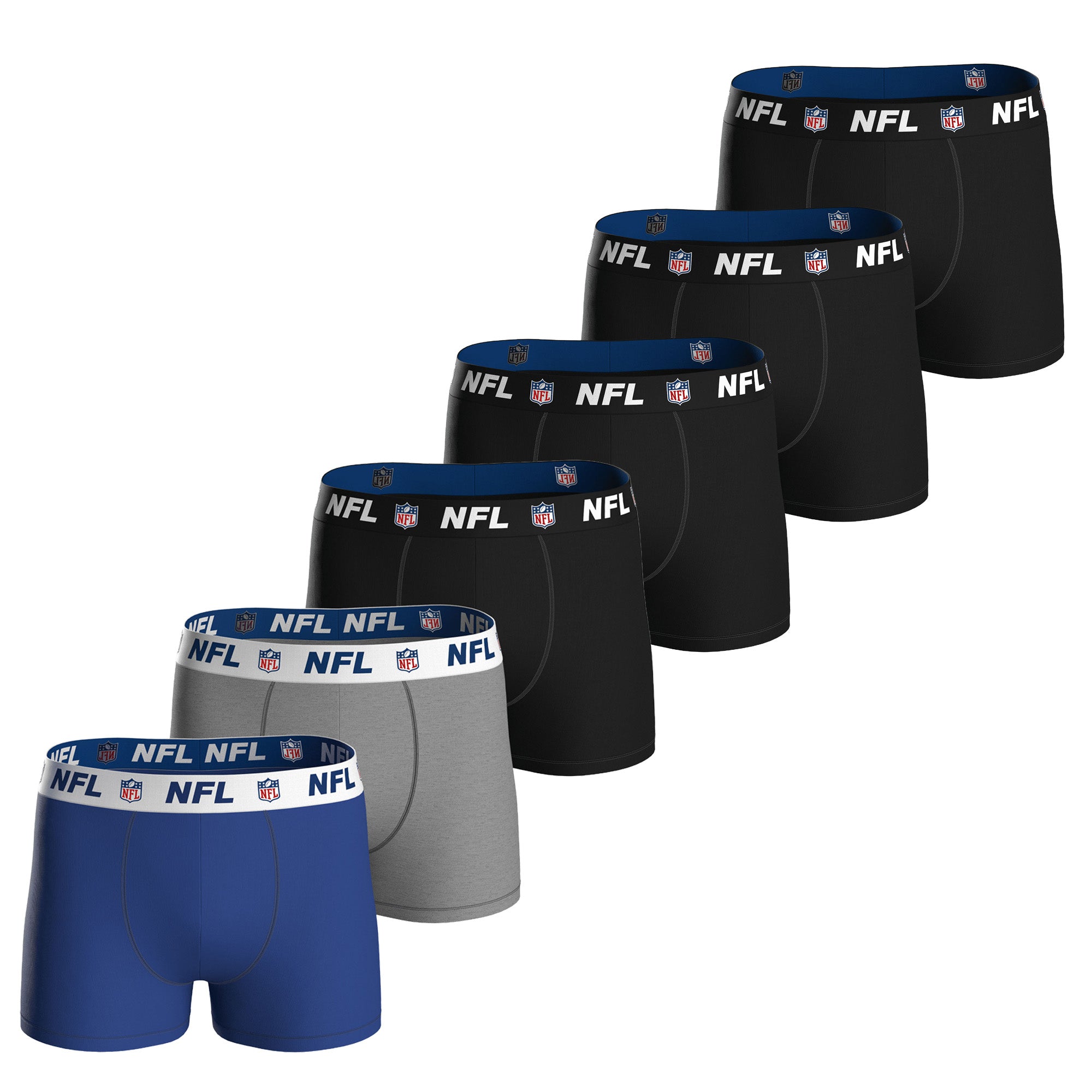 NFL Herren Boxershorts, 6er Pack - NFL Shield 6Pack Boxers, Baumwoll-Stretch, Logobund