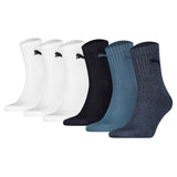 PUMA Unisex Sportsocken, 6 Paar - Short Crew Socks, Tennissocken, einfarbig