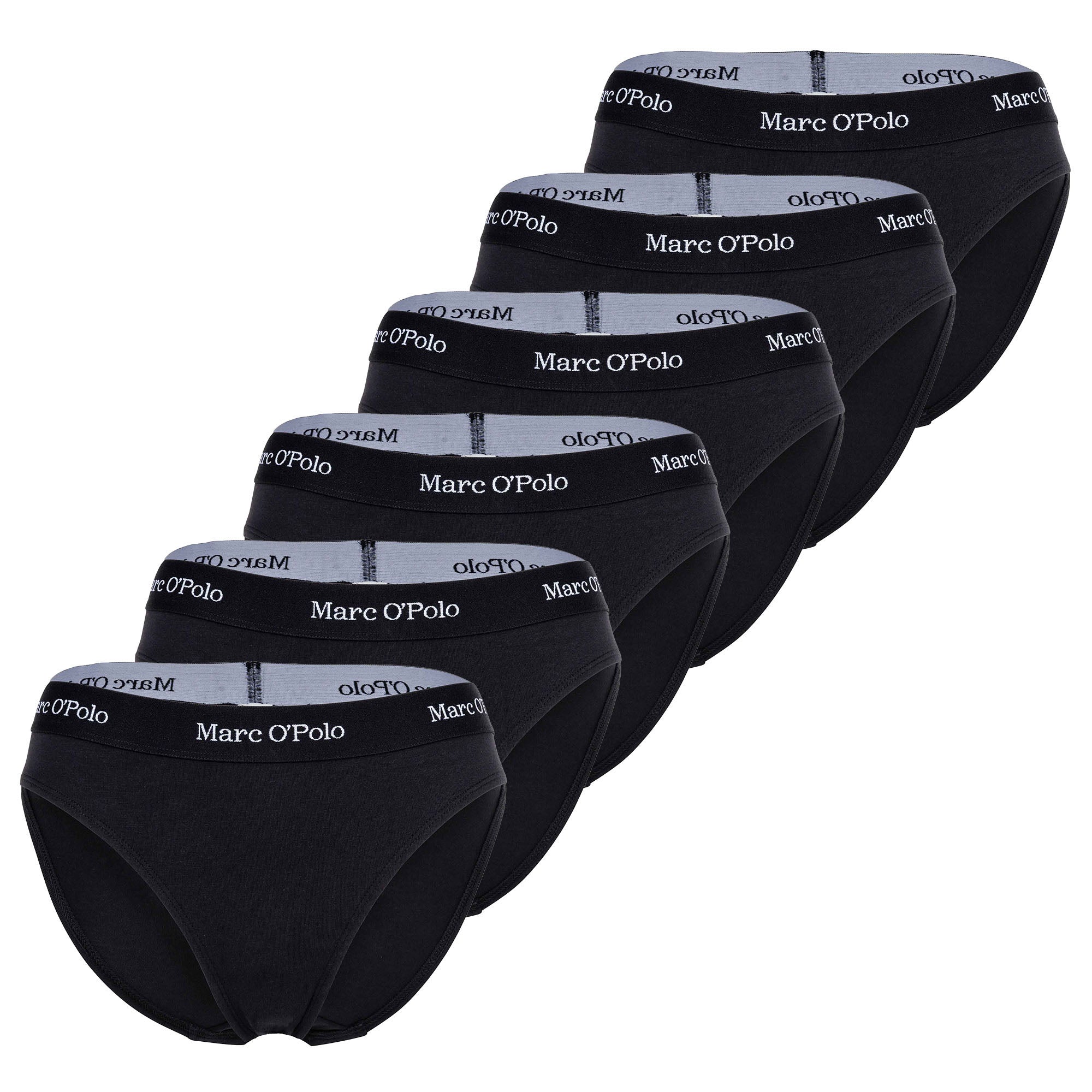 Marc O Polo Damen Slips, 6er Pack - Brief, Logobund, Organic Cotton Stretch