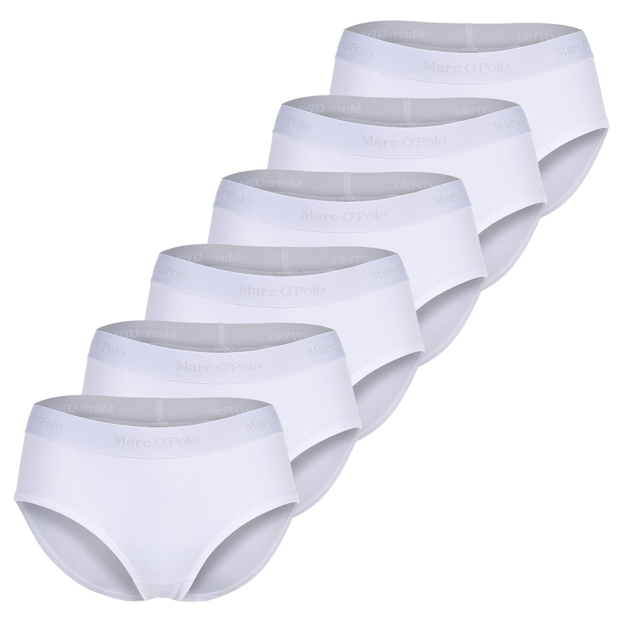 Marc O Polo Damen Panties, 6er Pack - Logobund, Organic Cotton Stretch, Basic