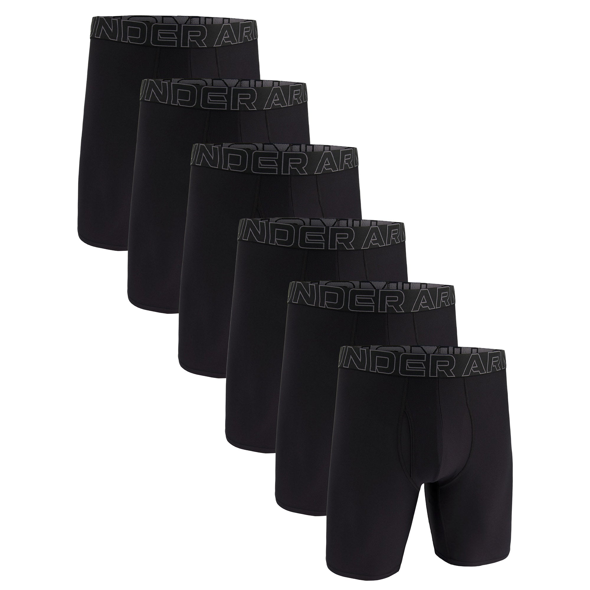 UNDER ARMOUR Herren Boxershorts, 6er Pack - Performance Tech Long Boxer Solid 9 in, Stretch, einfarbig
