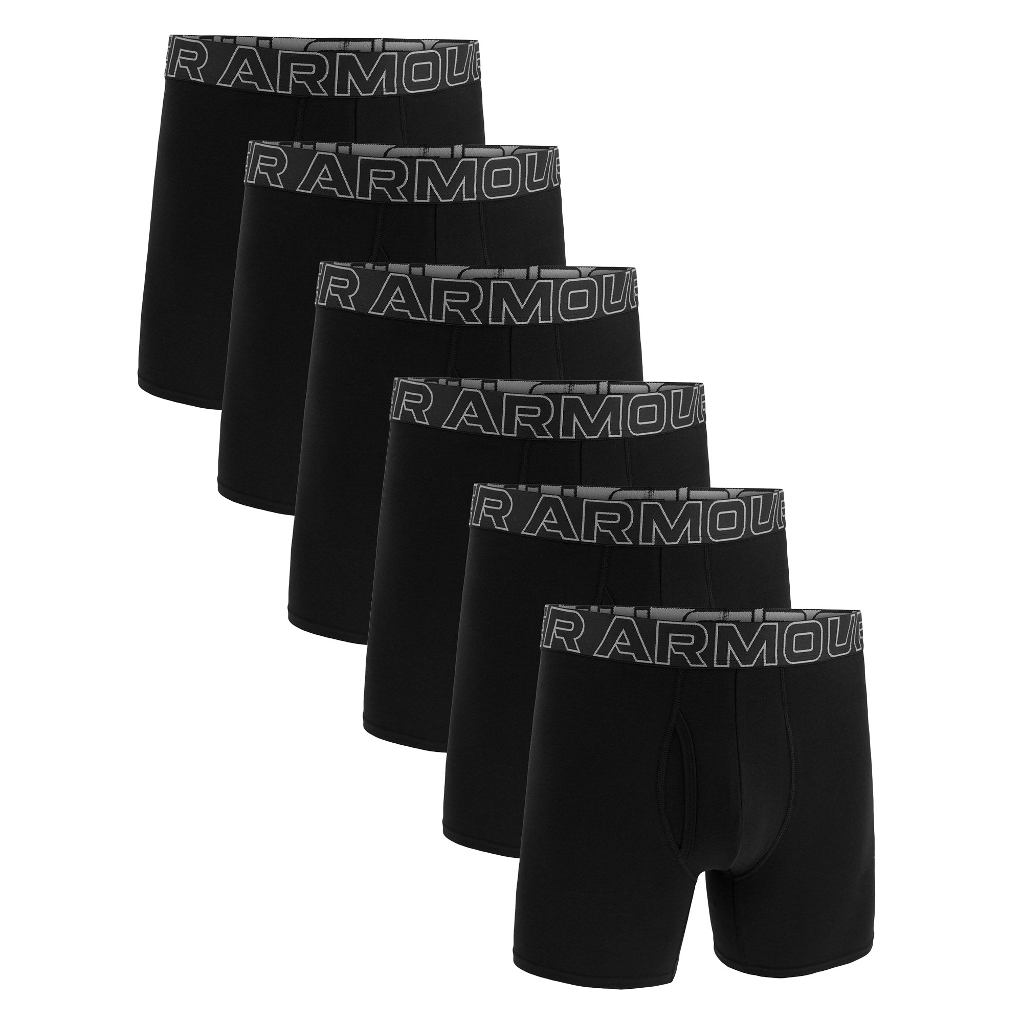 UNDER ARMOUR Herren Boxershorts, 6er Pack - Performance Cotton Boxer Briefs- Solid 6 in, Stretch, Baumwollmischung