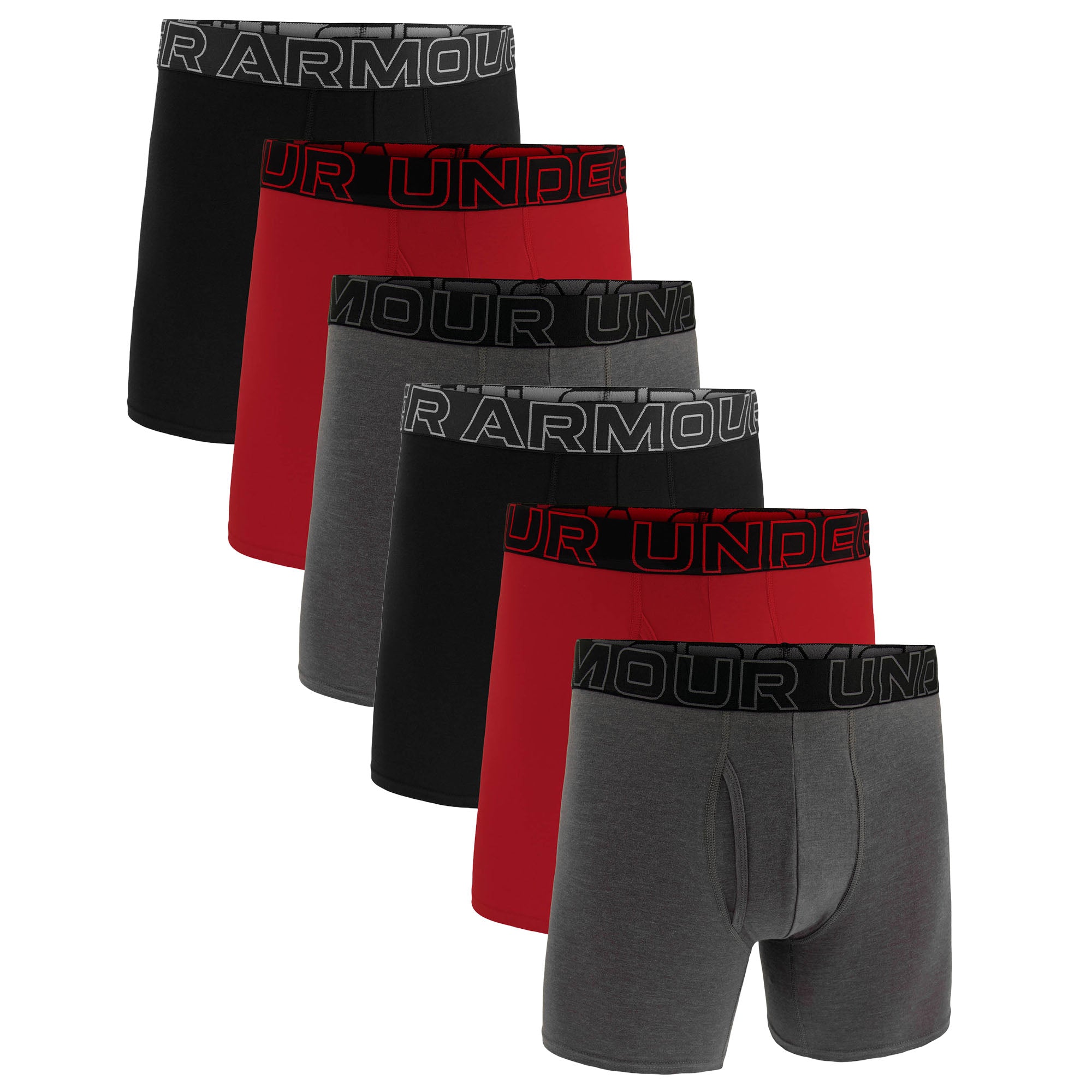 UNDER ARMOUR Herren Boxershorts, 6er Pack - Performance Cotton Boxer Briefs- Solid 6 in, Stretch, Baumwollmischung