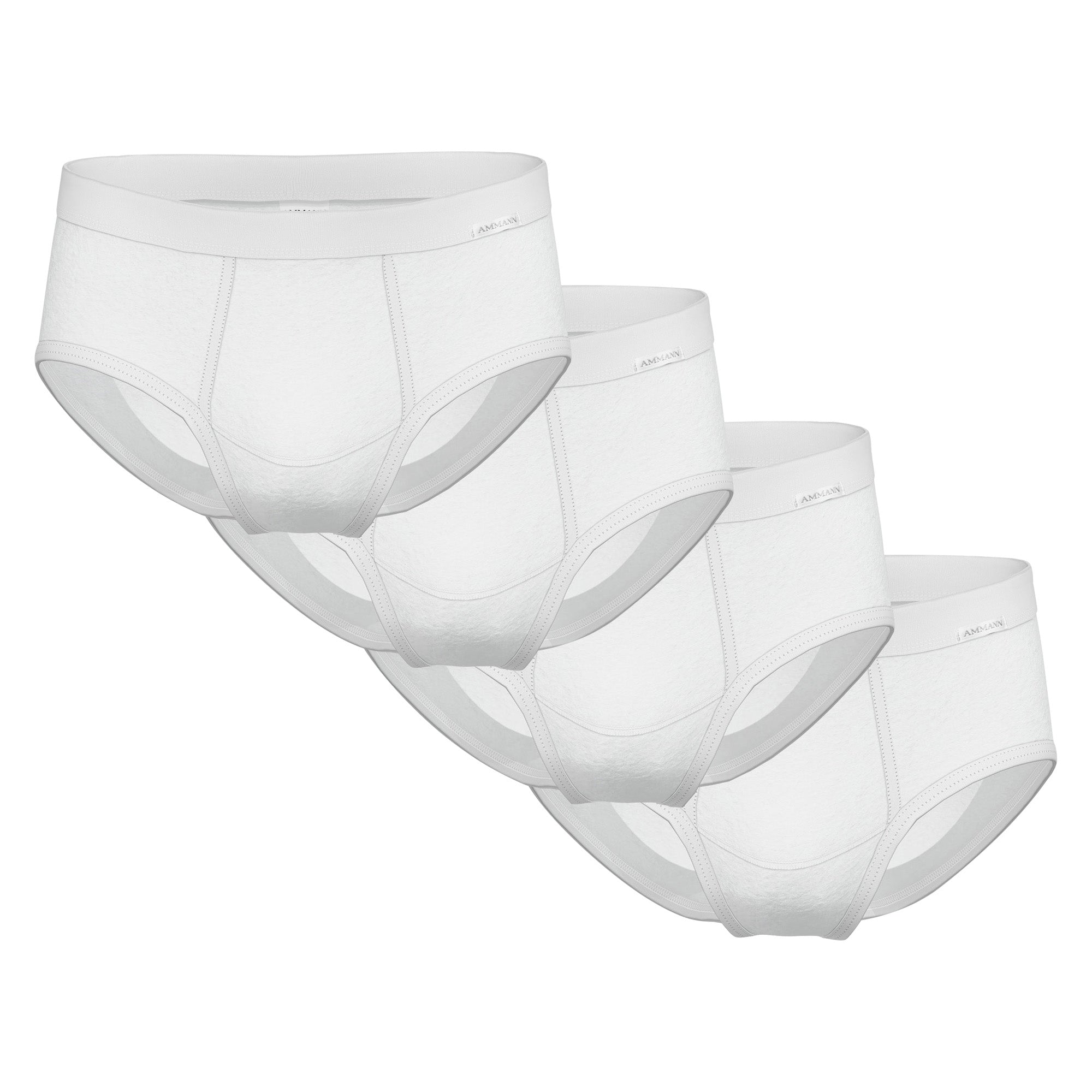 AMMANN Herren Slip, 4er Pack - Feinripp, Eingriff, Weichbund, Baumwolle