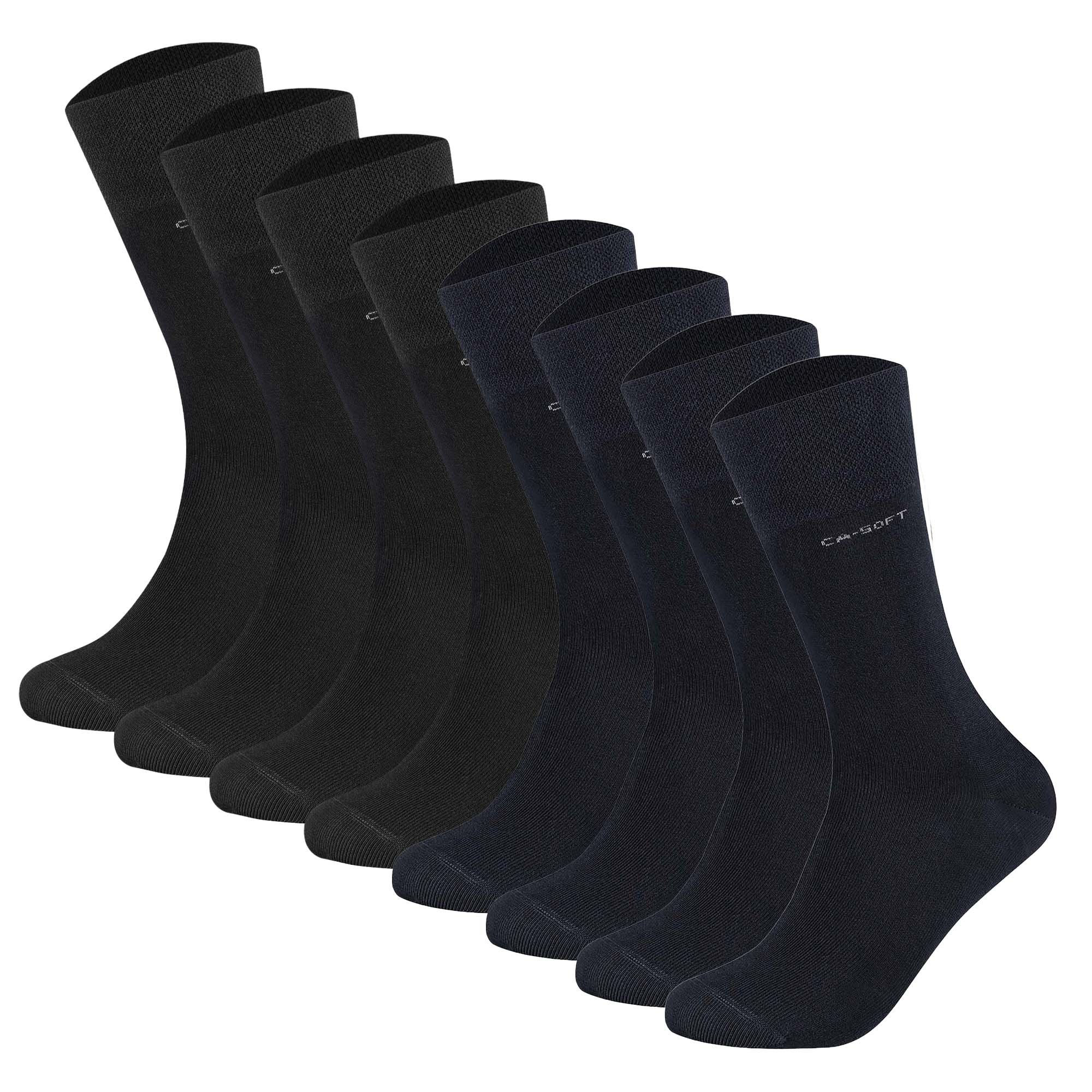 Camano Unisex Socken - Soft Socks, einfarbig, 8er Pack