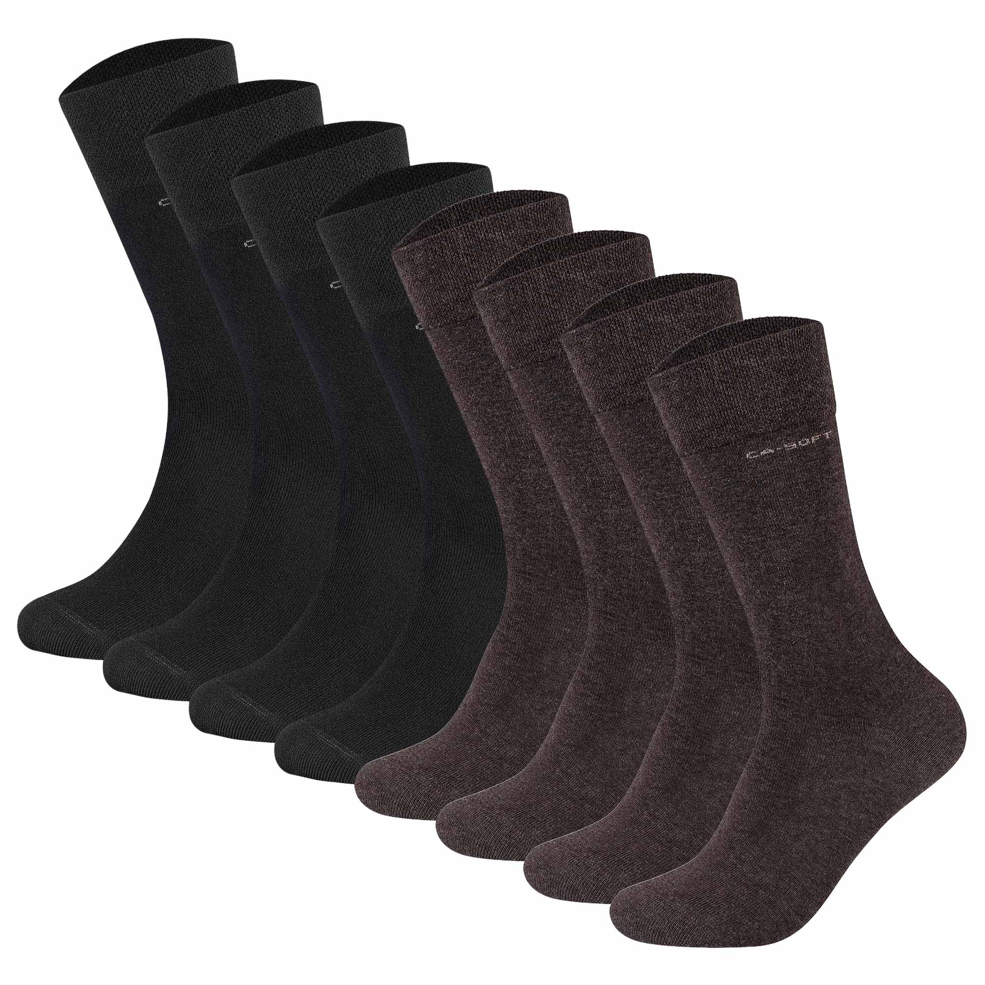 Camano Unisex Socken - Soft Socks, einfarbig, 8er Pack