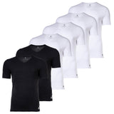 adidas Herren T-Shirt, 6er Pack - Active Flex Cotton, V-Ausschnitt, uni