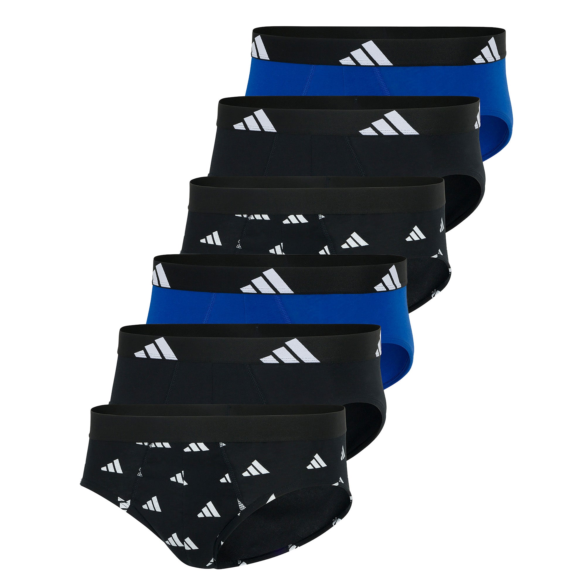 adidas Herren Slip, 6er Pack - Briefs, Active Flex Cotton, Logo, einfarbig