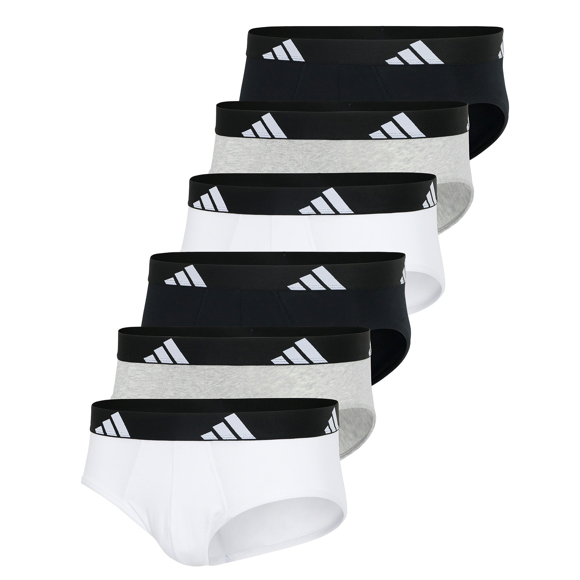 adidas Herren Slip, 6er Pack - Briefs, Active Flex Cotton, Logo, einfarbig