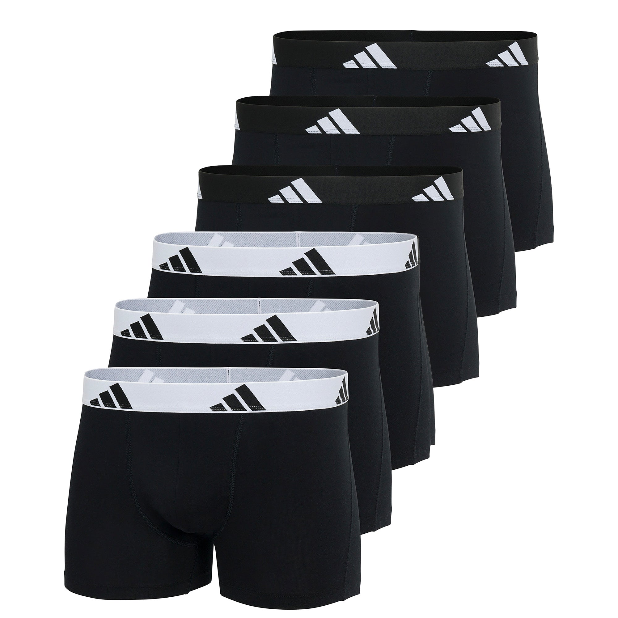adidas Herren Boxershorts, 6er Pack - Trunks, Active Flex Cotton, Logo, einfarbig