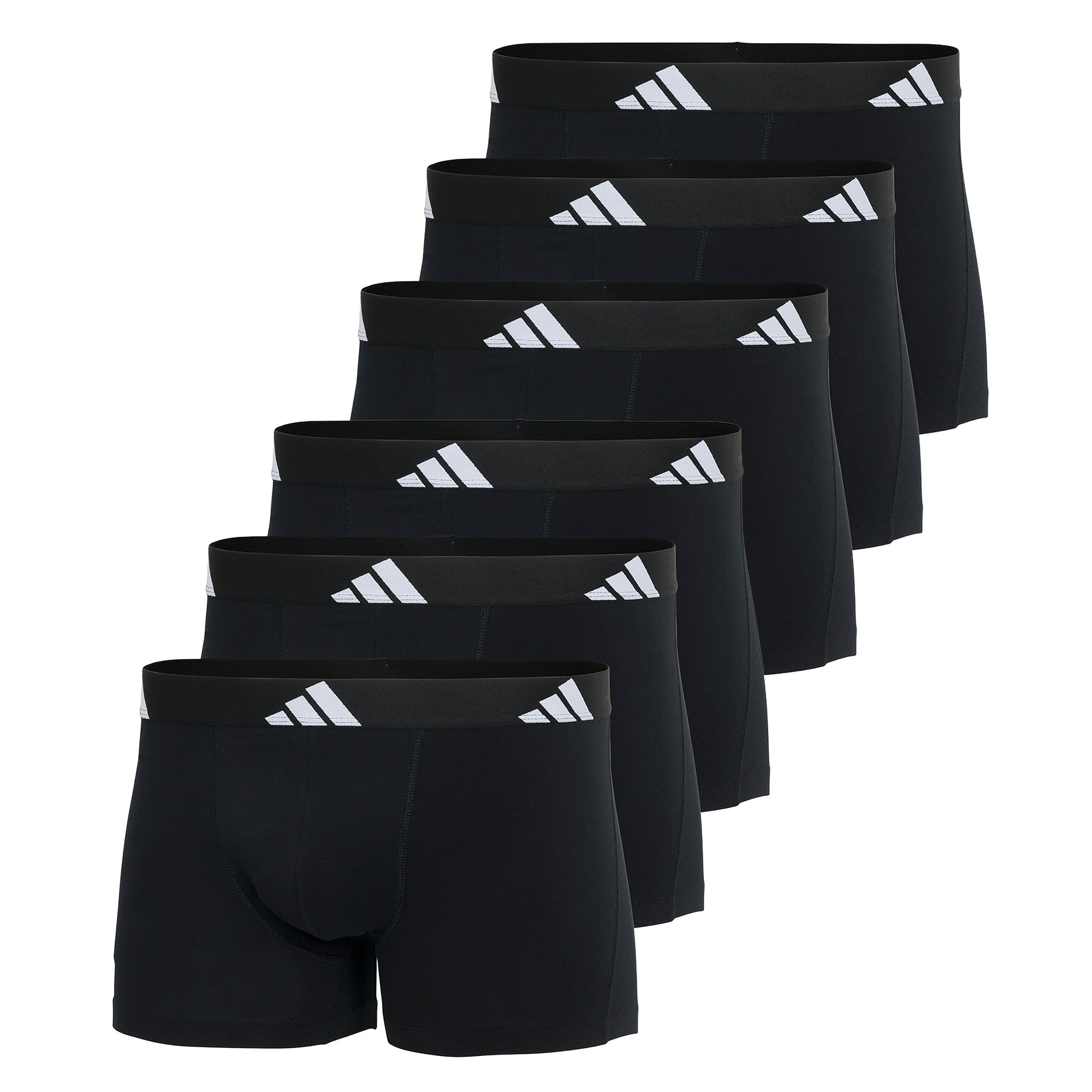 adidas Herren Boxershorts, 6er Pack - Trunks, Active Flex Cotton, Logo, einfarbig