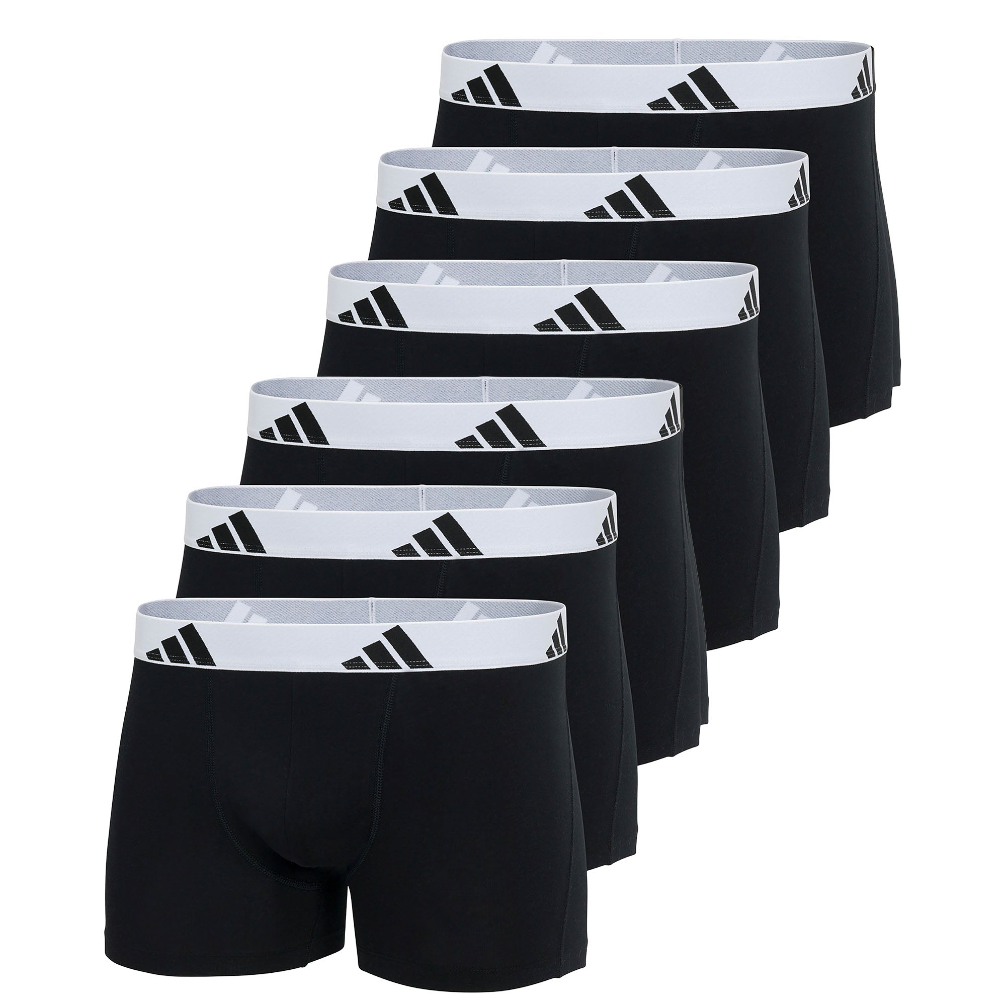 adidas Herren Boxershorts, 6er Pack - Trunks, Active Flex Cotton, Logo, einfarbig