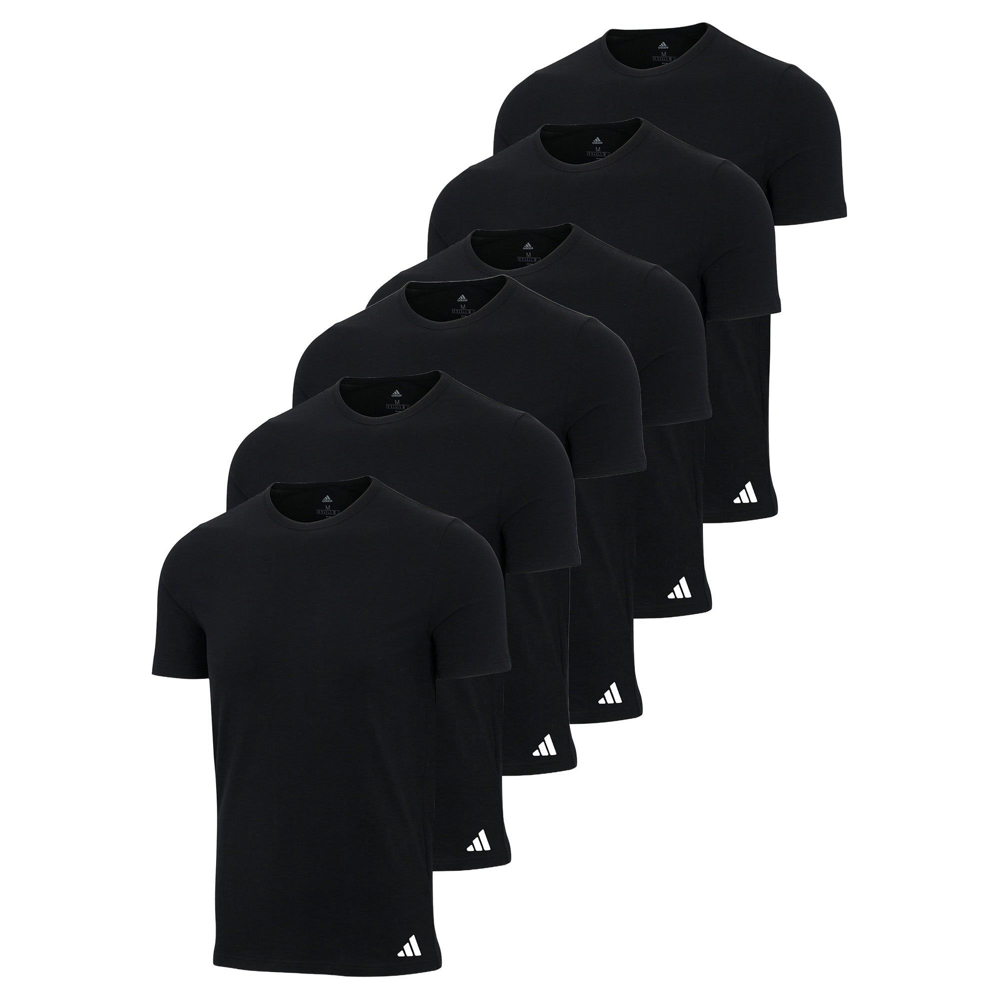 adidas Herren T-Shirt, 6er Pack - Crew Neck Shirt, Active Core Cotton, einfarbig