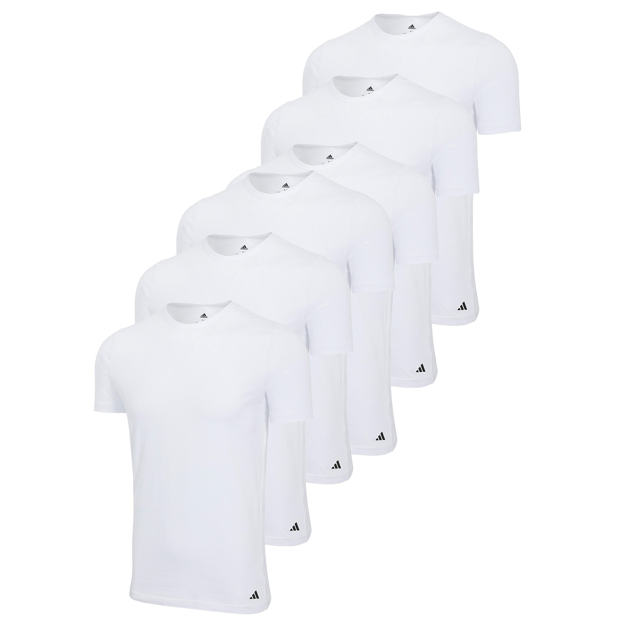 adidas Herren T-Shirt, 6er Pack - Crew Neck Shirt, Active Core Cotton, einfarbig