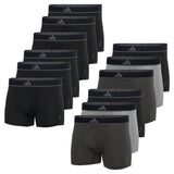 adidas Herren Boxershorts, 6er Pack - Trunks, Active Micro Flex Eco, Logo, einfarbig
