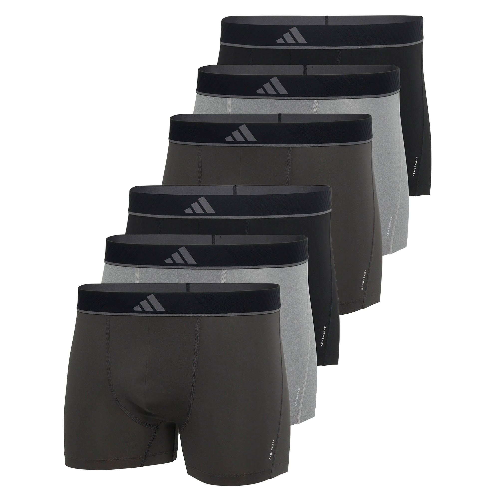 adidas Herren Boxershorts, 6er Pack - Trunks, Active Micro Flex Eco, Logo, einfarbig