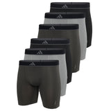 adidas Herren Boxershorts, 6er Pack - Boxer Briefs, Active Micro Flex Eco, Logo, einfarbig