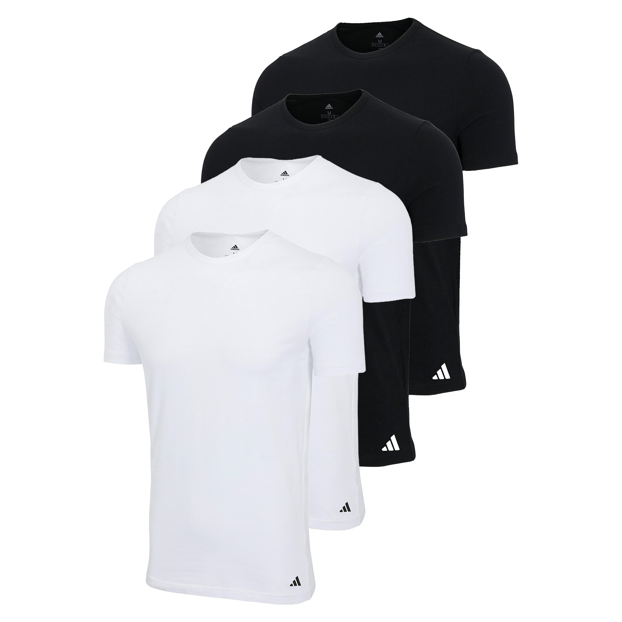 adidas Herren T-Shirt, 4er Pack - Crew Neck Shirt, Active Flex Cotton, einfarbig
