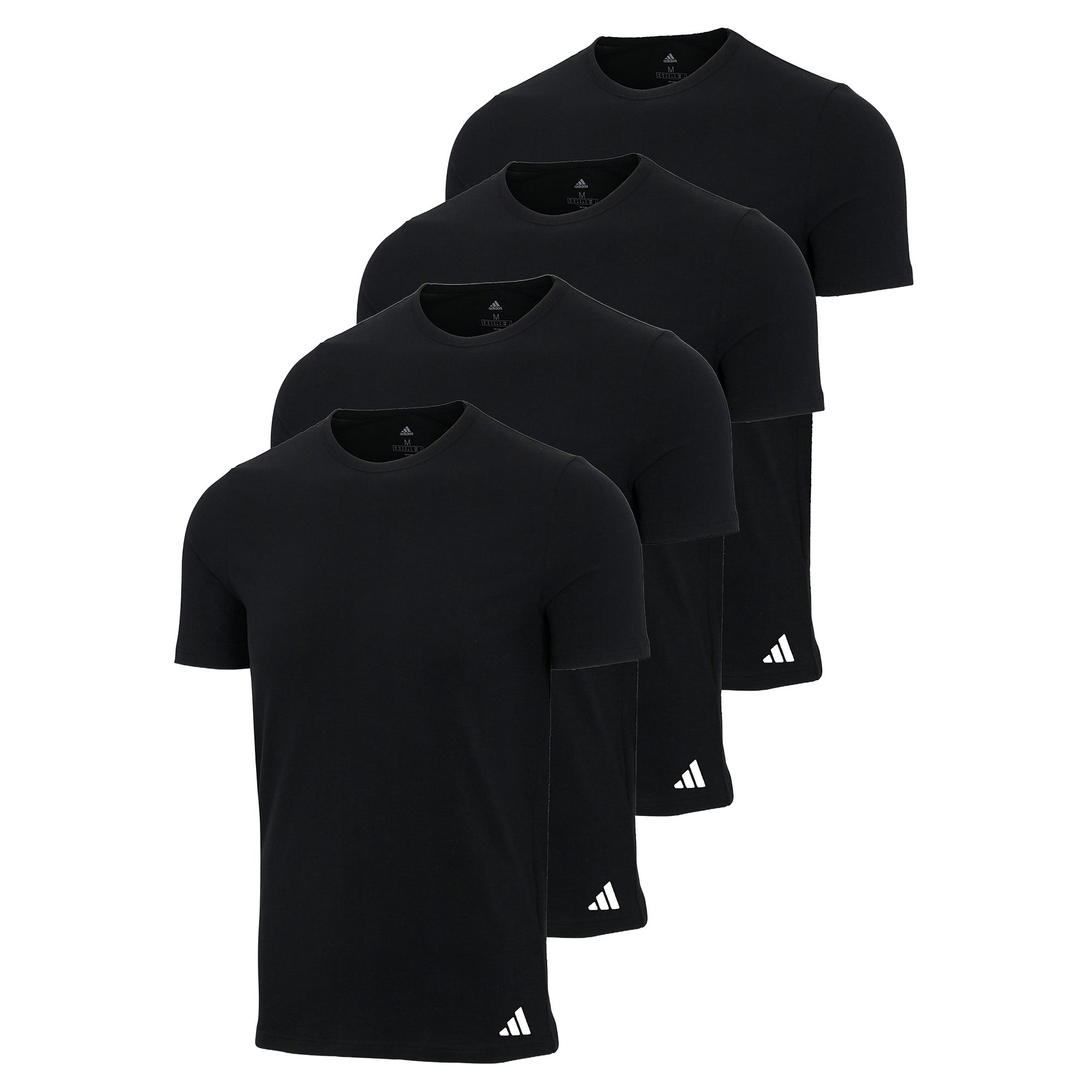 adidas Herren T-Shirt, 4er Pack - Crew Neck Shirt, Active Flex Cotton, einfarbig