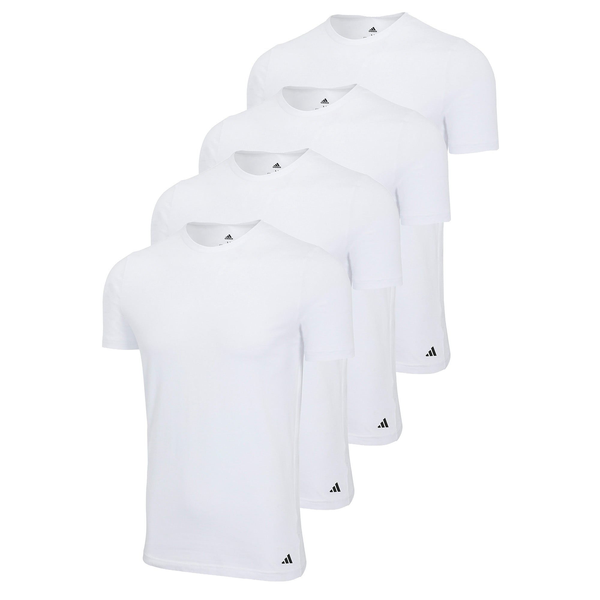 adidas Herren T-Shirt, 4er Pack - Crew Neck Shirt, Active Flex Cotton, einfarbig
