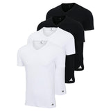 adidas Herren T-Shirts, 4er Pack - V-Neck Shirt Active Flex Cotton, einfarbig