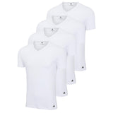 adidas Herren T-Shirts, 4er Pack - V-Neck Shirt Active Flex Cotton, einfarbig