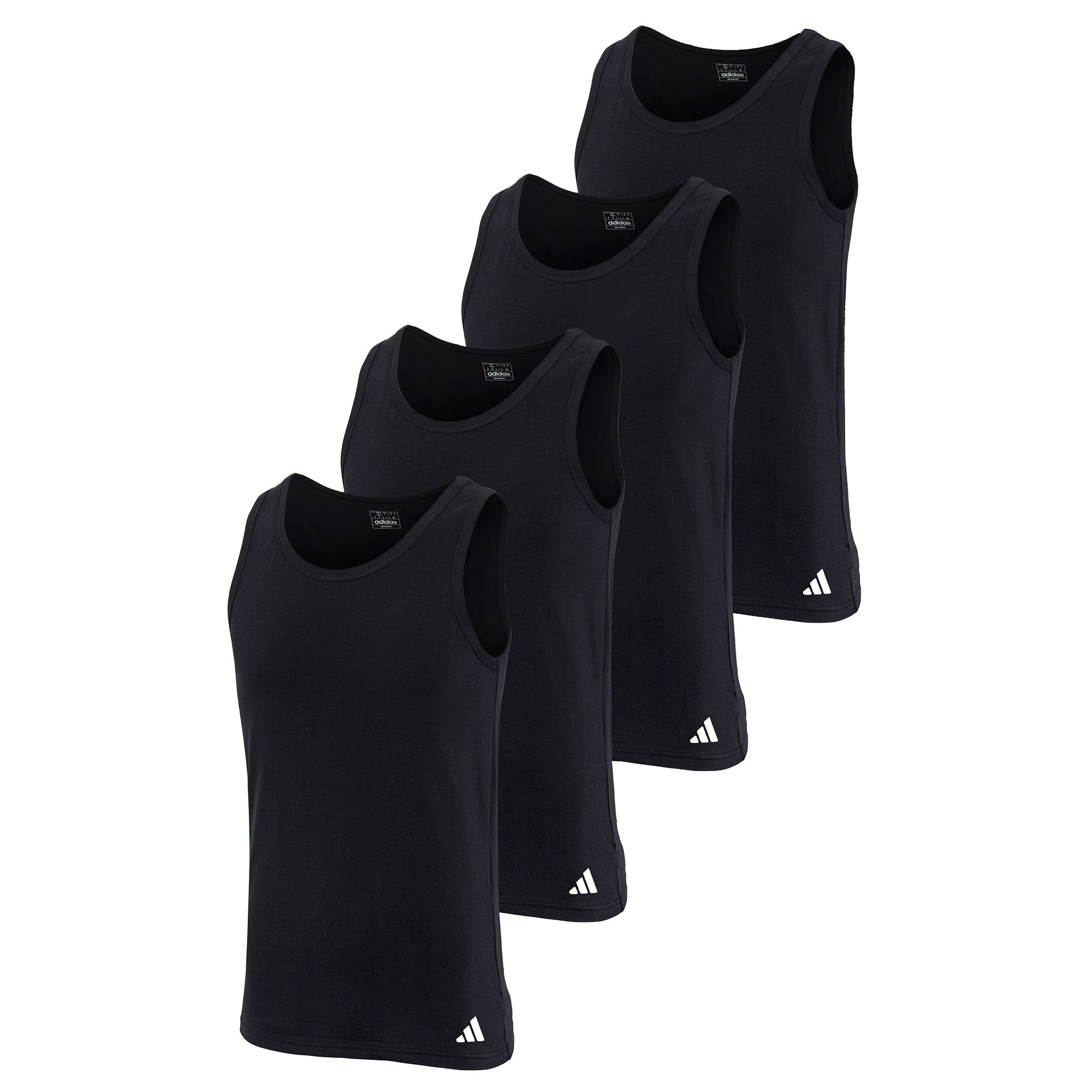 adidas Herren Unterhemden, 4er Pack - Tank Top, Active Flex Cotton, ärmellos, einfarbig