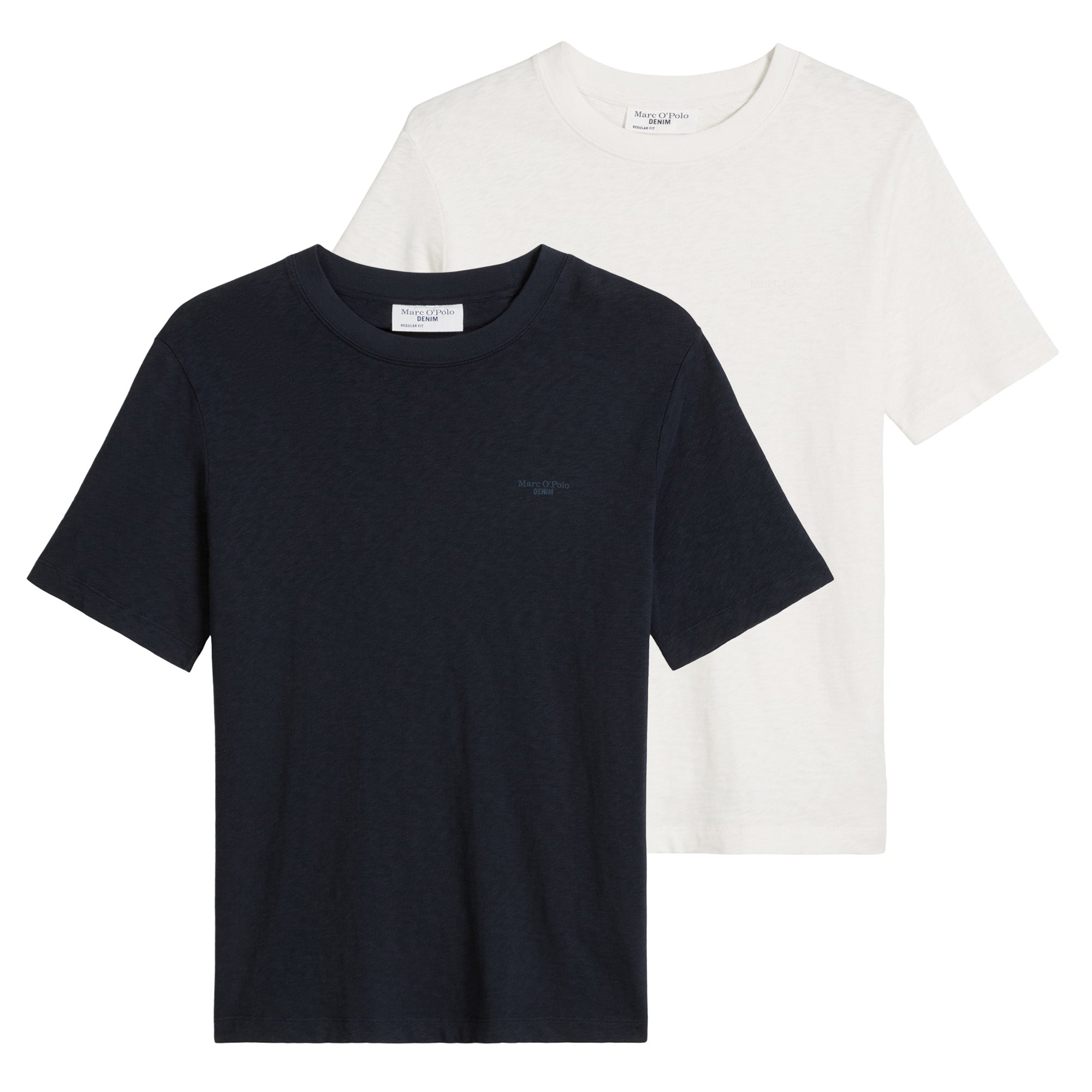 Marc O'Polo Denim Herren T-Shirt, 2er Pack - Slub-Jersey-Qualität, Regular Fit, Baumwolle, einfarbig
