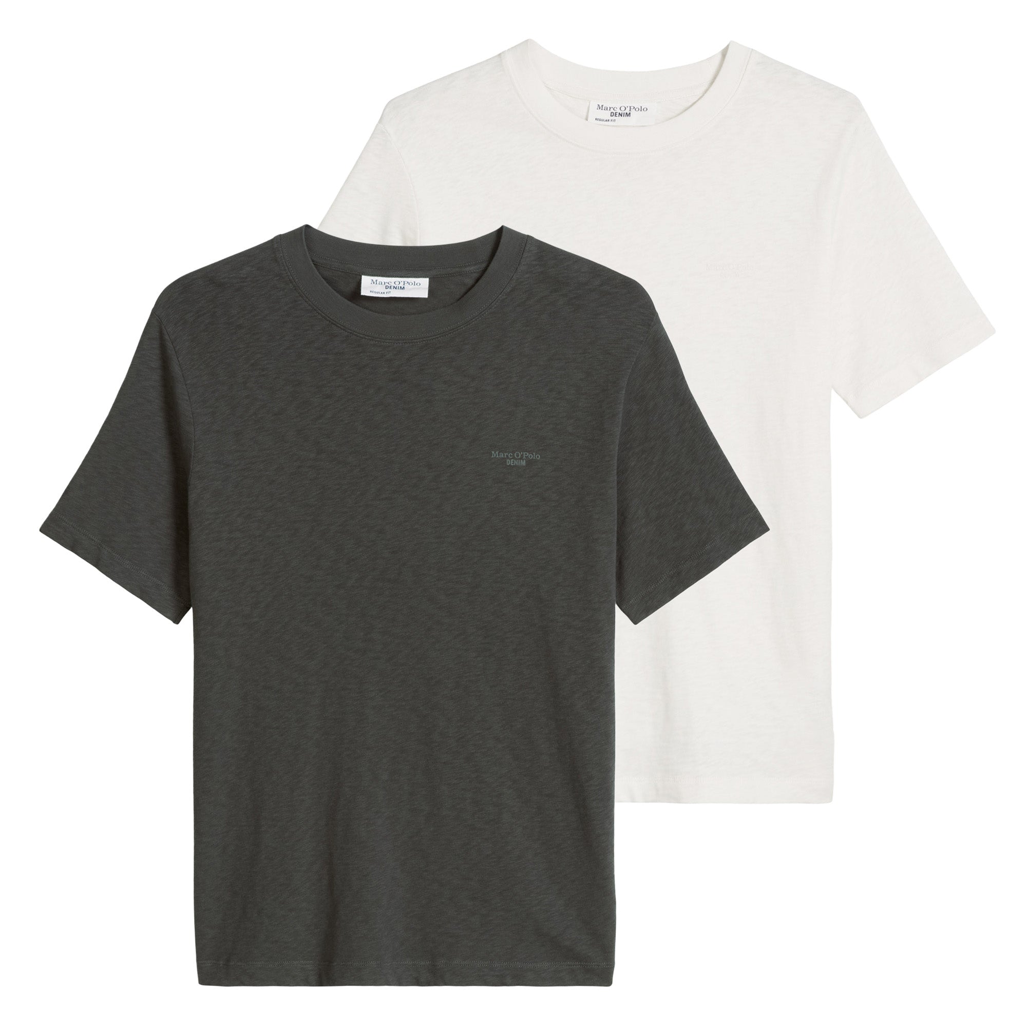 Marc O'Polo Denim Herren T-Shirt, 2er Pack - Slub-Jersey-Qualität, Regular Fit, Baumwolle, einfarbig