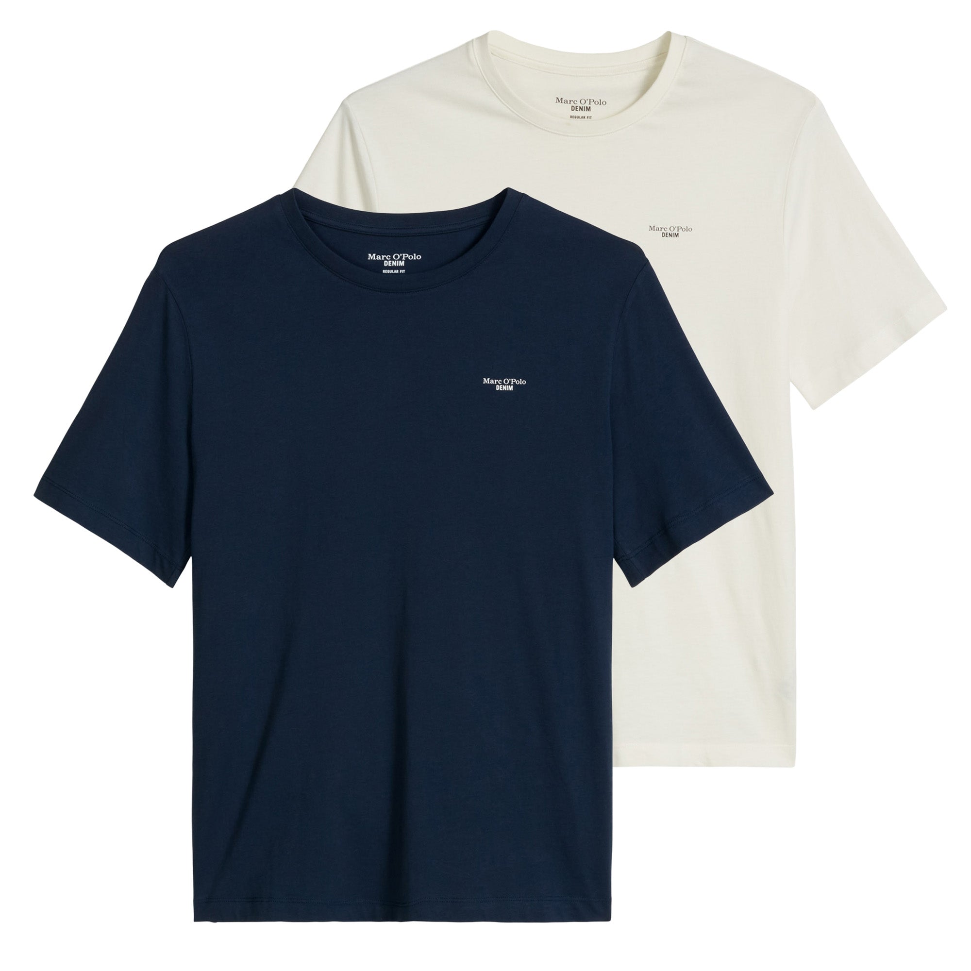 Marc O'Polo Denim Herren T-Shirt, 2er Pack - Regular Fit, Baumwolle, Logo, einfarbig