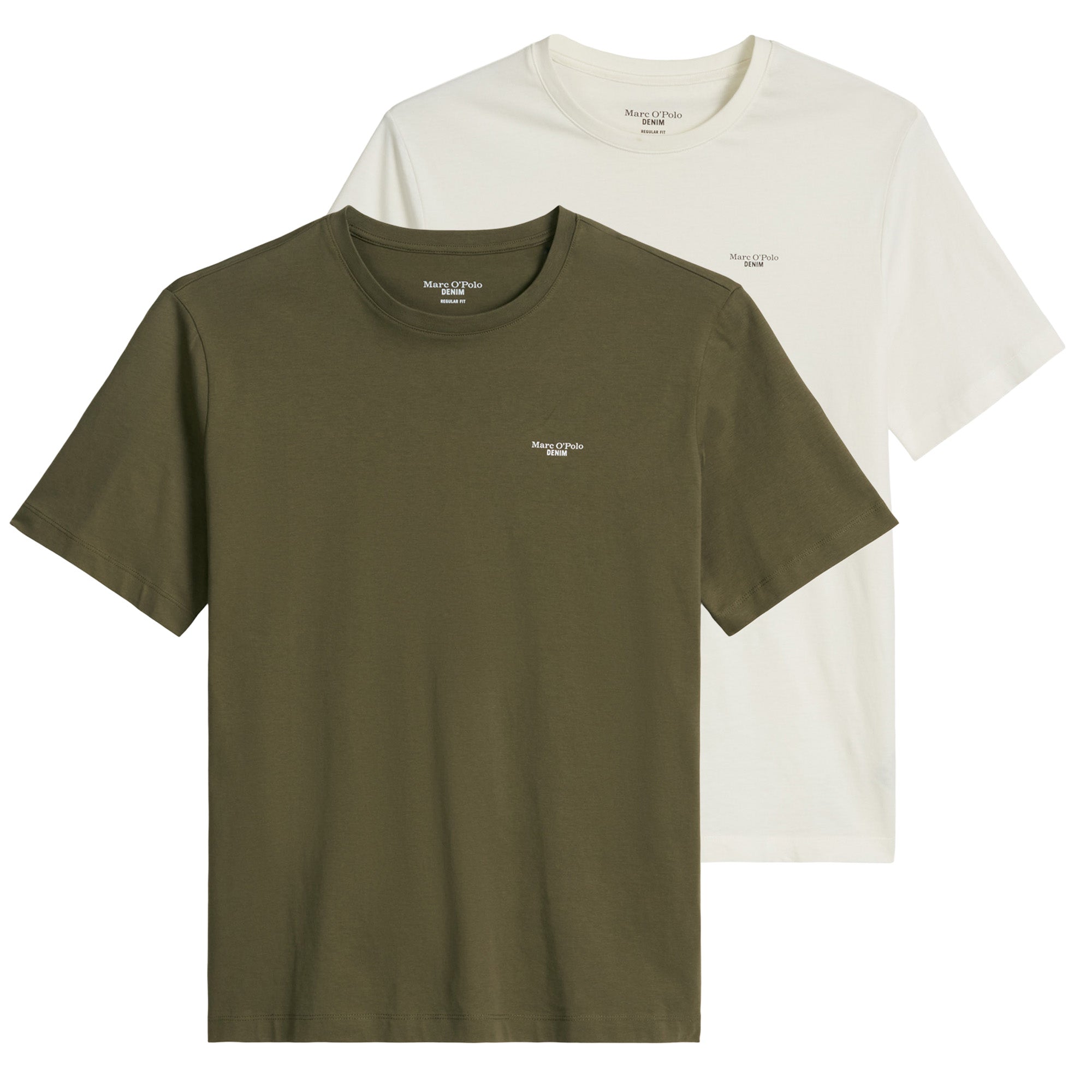 Marc O'Polo Denim Herren T-Shirt, 2er Pack - Regular Fit, Baumwolle, Logo, einfarbig