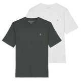 Marc O'Polo Herren T-Shirt, 2er Pack - Small-Logo, Regular Fit, Baumwolle, uni