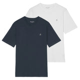 Marc O'Polo Herren T-Shirt, 2er Pack - Small-Logo, Regular Fit, Baumwolle, uni