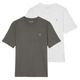 Marc O'Polo Herren T-Shirt, 2er Pack - Small-Logo, Regular Fit, Baumwolle, uni
