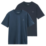 Marc O'Polo Herren T-Shirt, 2er Pack - Small-Logo, Regular Fit, Baumwolle, uni