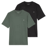 Marc O'Polo Herren T-Shirt, 2er Pack - Small-Logo, Regular Fit, Baumwolle, uni