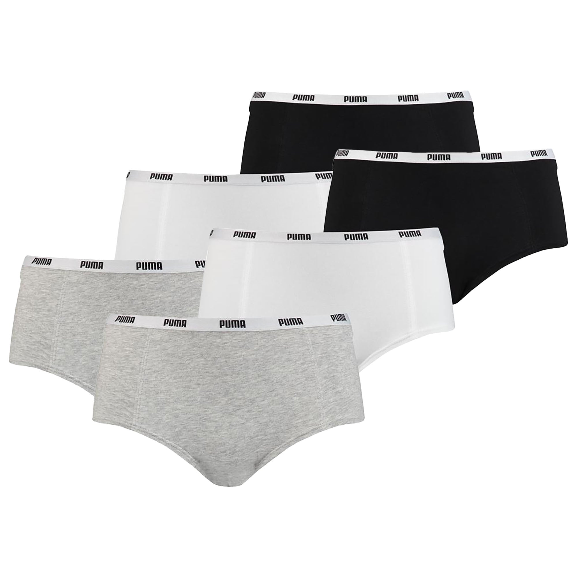 PUMA Damen Iconic Mini Shorts, 6er Pack - Soft Cotton Stretch