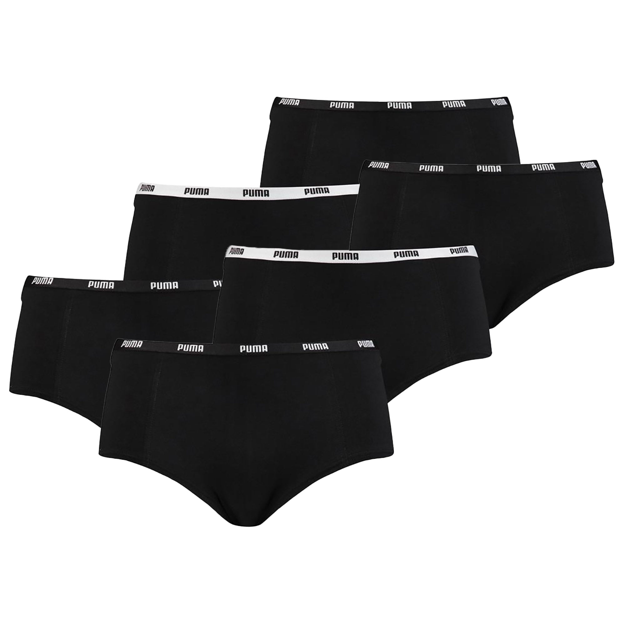 PUMA Damen Iconic Mini Shorts, 6er Pack - Soft Cotton Stretch