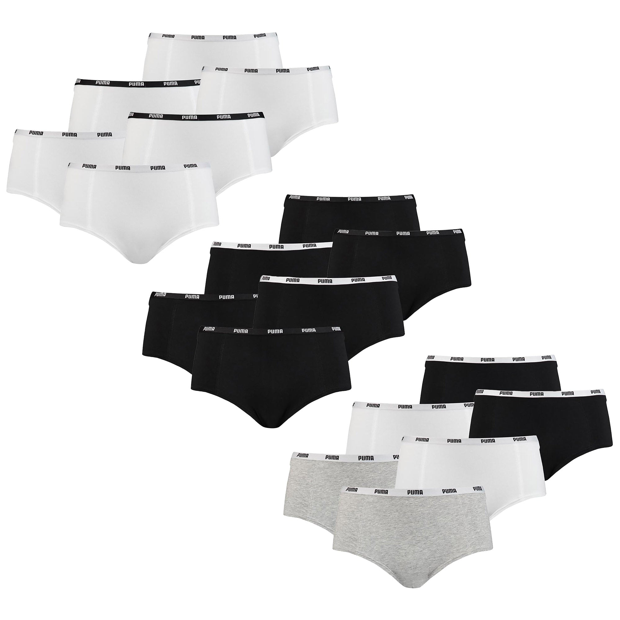 PUMA Damen Iconic Mini Shorts, 6er Pack - Soft Cotton Stretch