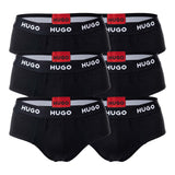 HUGO Herren Slips, 6er Pack - Hip Briefs, Logo, Cotton Stretch