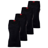 HUGO Men's vest, 4-pack - Tank Top, double rib, cotton stretch