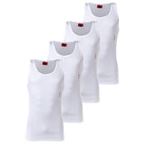 HUGO Men's vest, 4-pack - Tank Top, double rib, cotton stretch